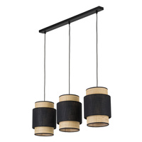 Lampa wisząca BOHO NEW BLACK 3 PŁ LISTWA