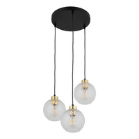 Lampa wisząca DEVON 3 PŁ KOŁO TRANSPARENT