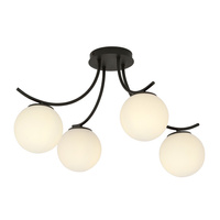 Lampa sufitowa BOSTON 4 BLACK/OPAL