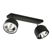 Lampa sufitowa ALTEA BLACK 2 PŁ + ŻARÓWKI