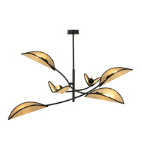 Lampa sufitowa LOTUS 6 BLACK/RATTAN