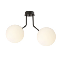 Lampa sufitowa NOVA 2 BLACK/OPAL