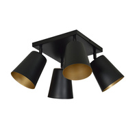 Lampa sufitowa PRISM 4 BLACK / GOLD