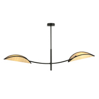 Lampa sufitowa LOTUS 2 BLACK/RATTAN