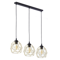 Lampa wisząca GALAXY BLACK/GOLD 3 PŁ LISTWA