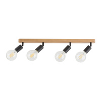 Lampa sufitowa SIMPLY WOOD 4 PŁ BLACK