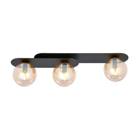 Lampa sufitowa PLAZA 3 BLACK/MIODOWY