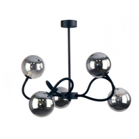 Lampa sufitowa BELLA BLACK 5 PŁ SZTYCA