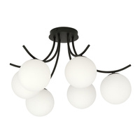 Lampa sufitowa BOSTON 6 BLACK/OPAL