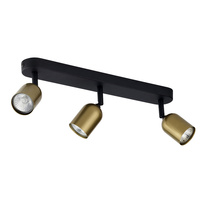 Lampa sufitowa TOP BLACK/GOLD 3 PŁ